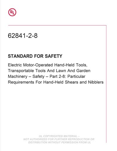 UL 62841-2-8 PDF UL 62841-2-8 PDF