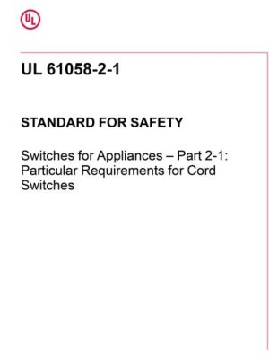UL 61058-2-1 PDF UL 61058-2-1 PDF