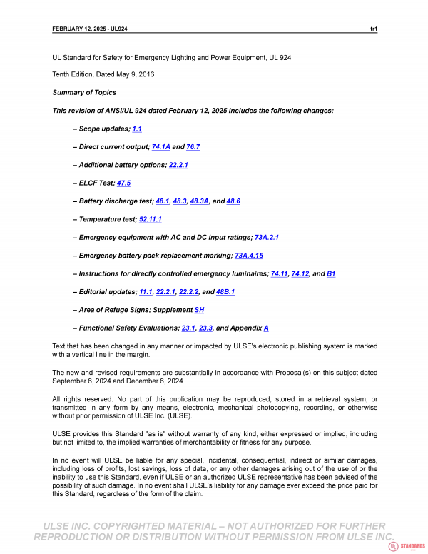 UL 924 PDF UL 924 PDF