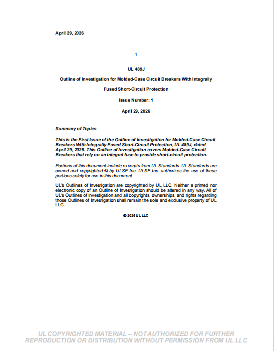 UL 489J PDF UL 489J PDF